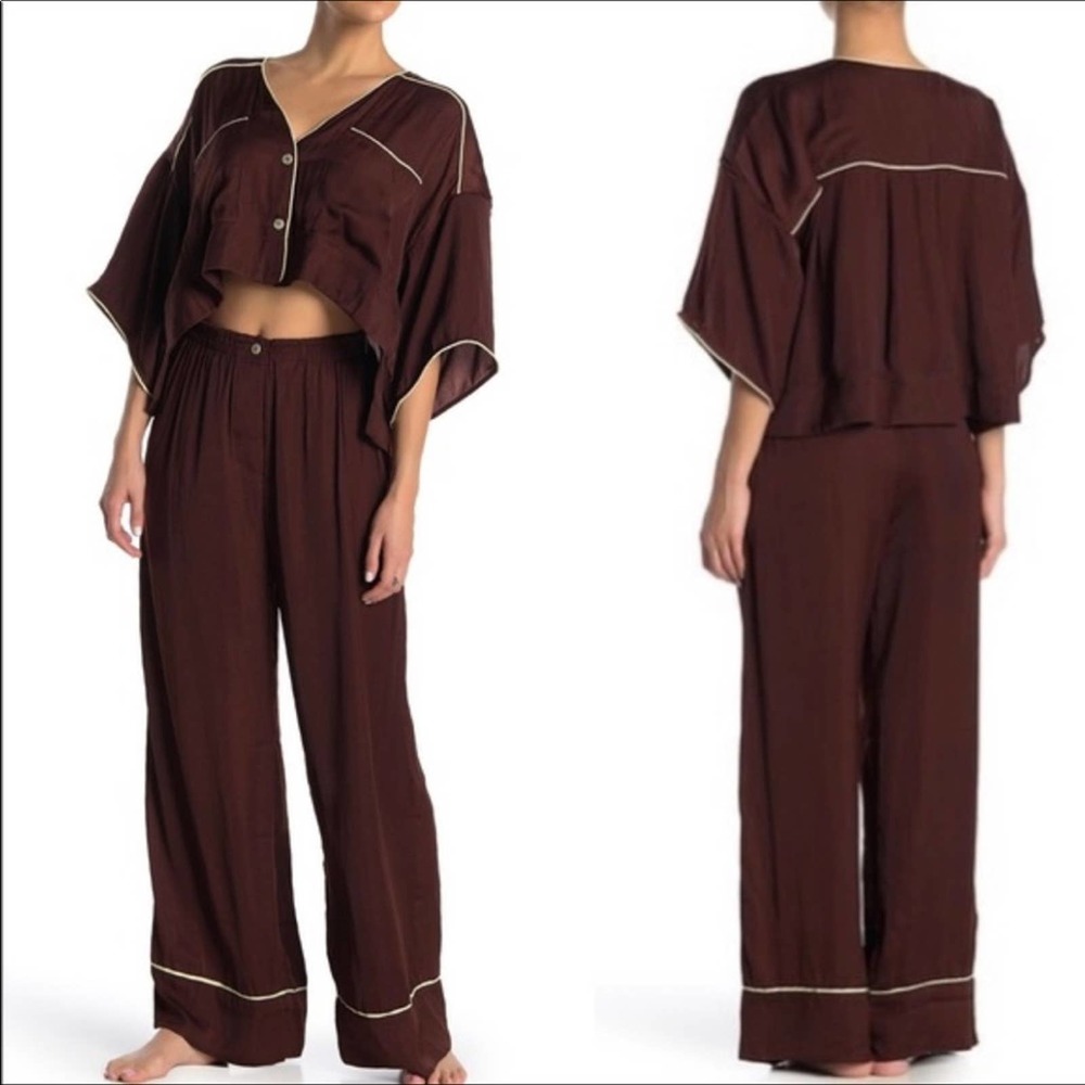 Free People Shine Crop Top & Pants 2-Piece Set S